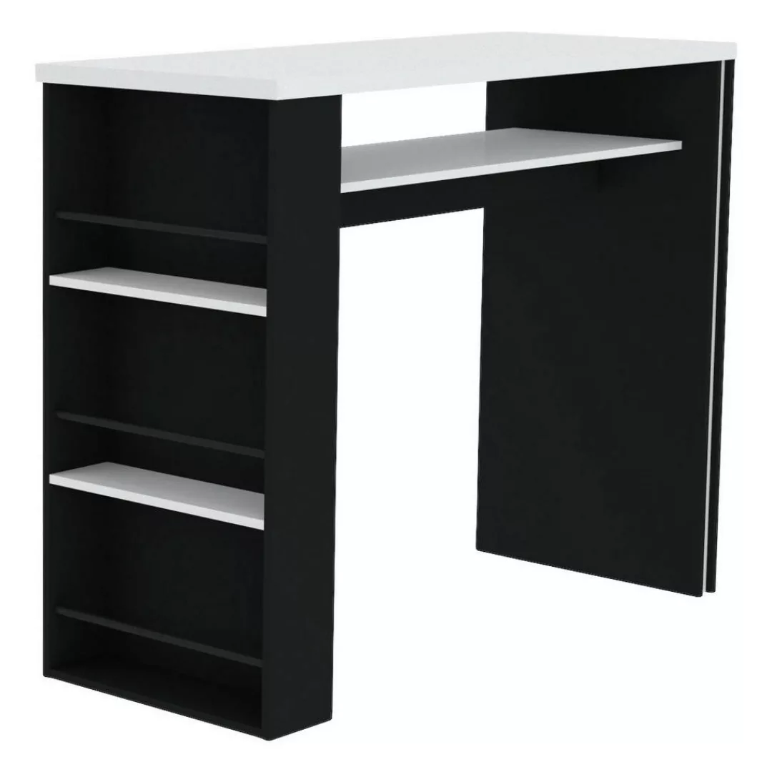 Bartisch Jamas schwarz weiß Spanplatte B/H/T: ca. 138x110x55 cm günstig online kaufen