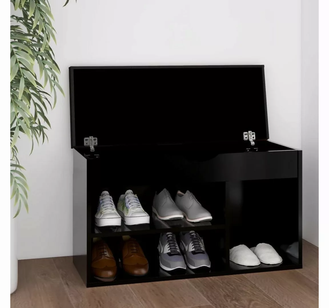 Schuhbank Mit Kissen Schwarz 80x30x47 Cm Spanplatte günstig online kaufen