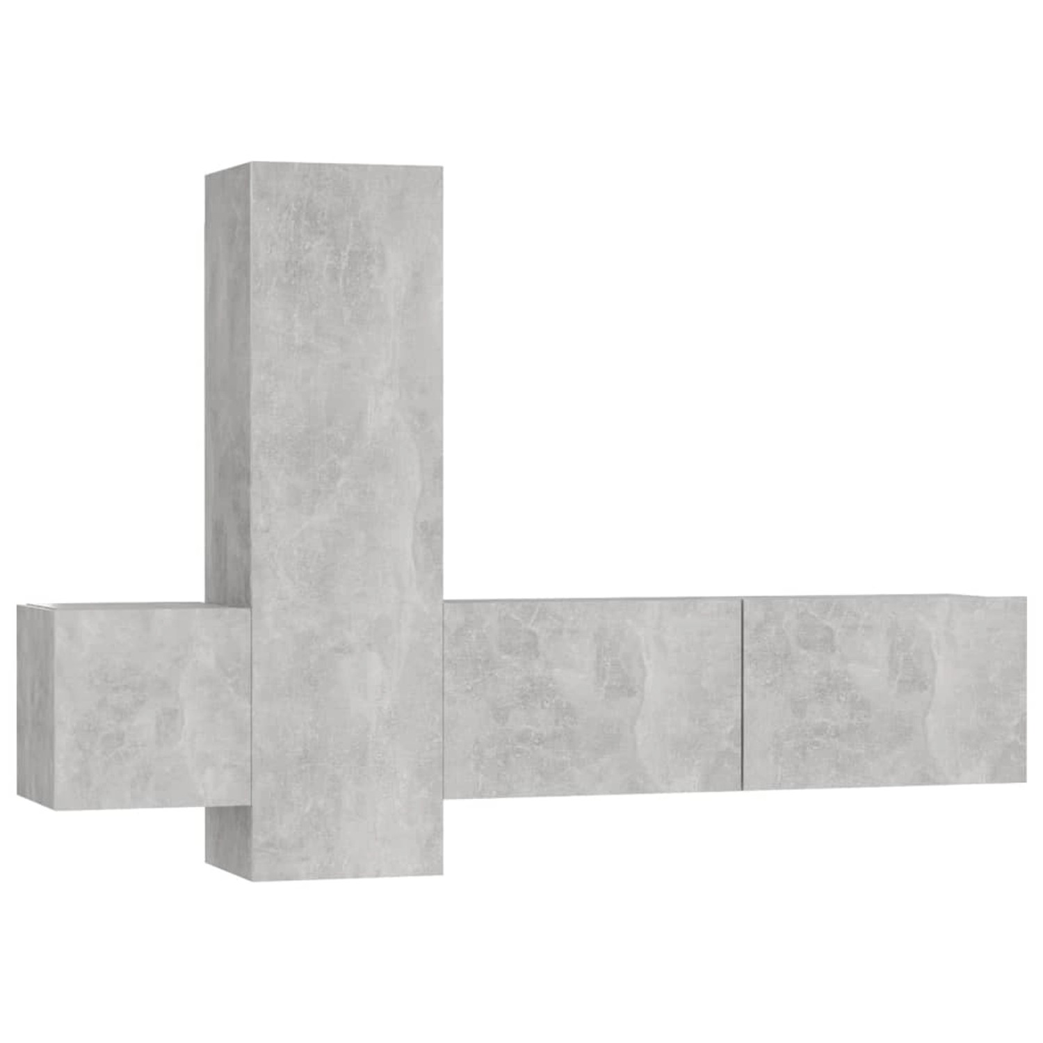 vidaXL 3-tlg. TV-Schrank-Set Betongrau Holzwerkstoff 7 günstig online kaufen