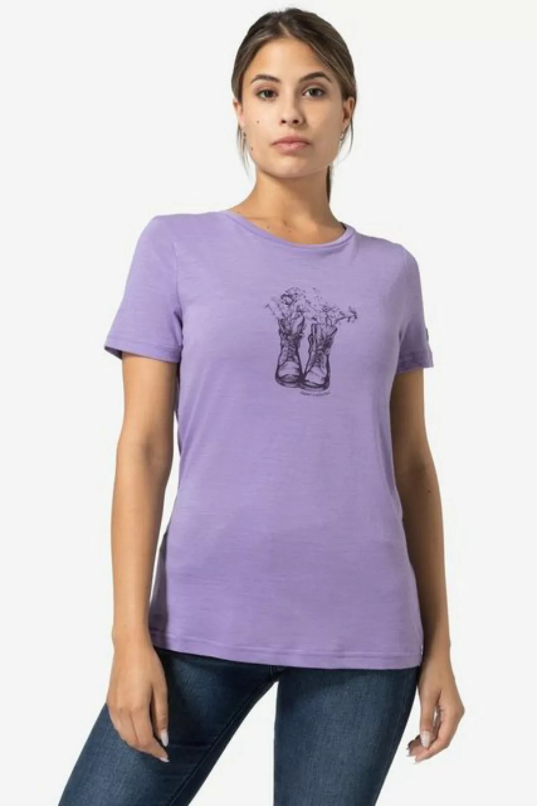 SUPER.NATURAL Print-Shirt Merino T-Shirt W FLOWER BOOTS TEE funktioneller M günstig online kaufen