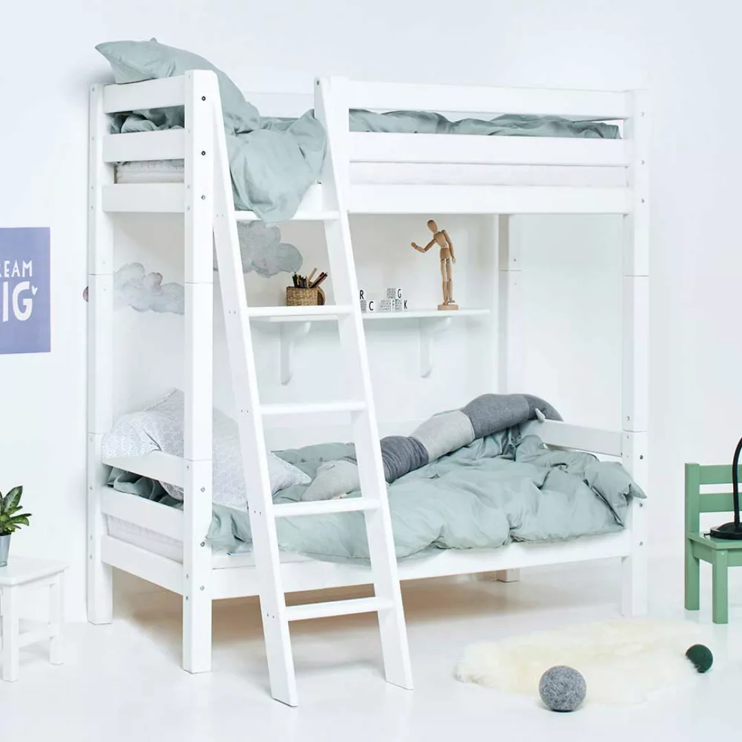 Kinderzimmer Stockbett Stockbett in Weiß aus Massivholz günstig online kaufen