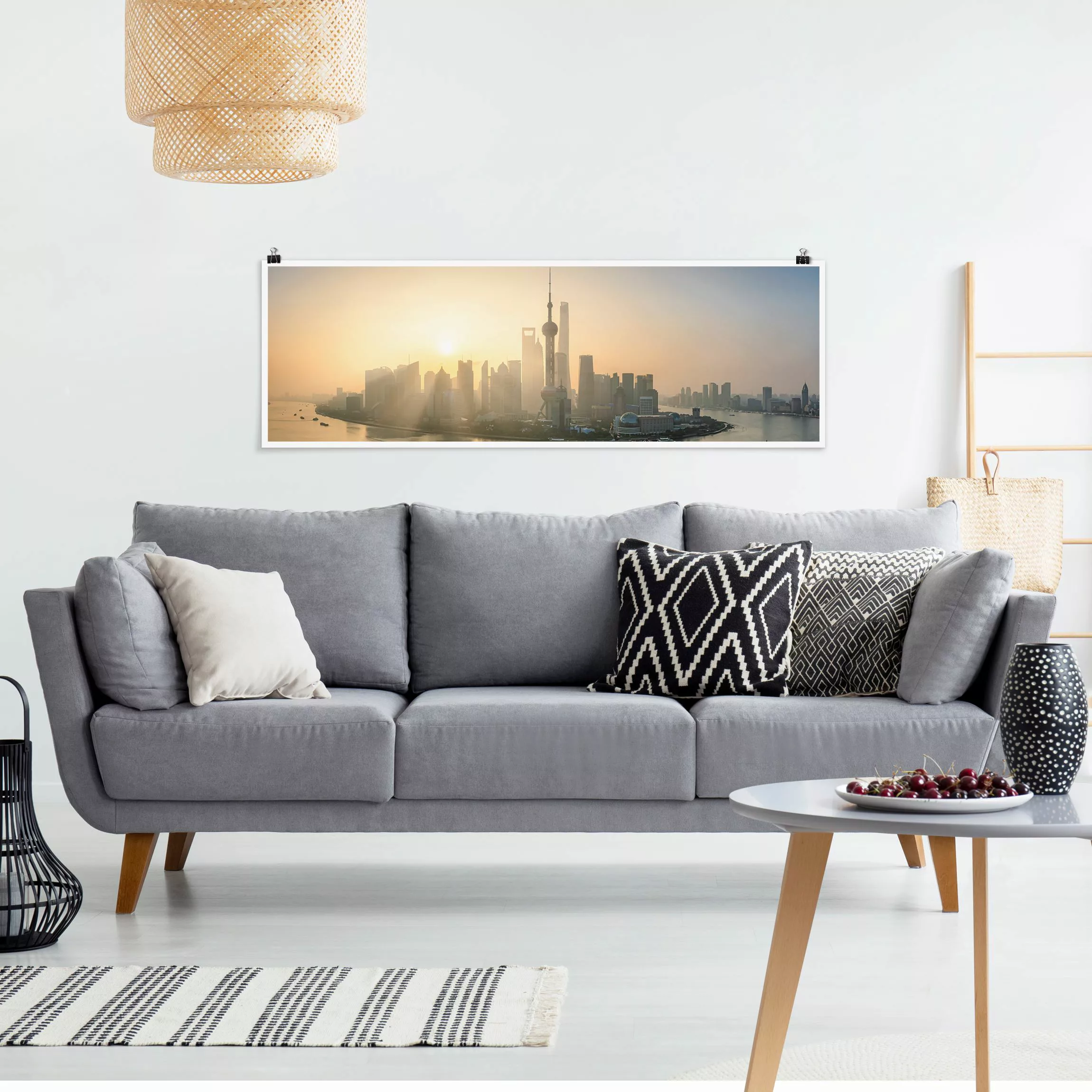 Poster Pudong bei Sonnenaufgang günstig online kaufen