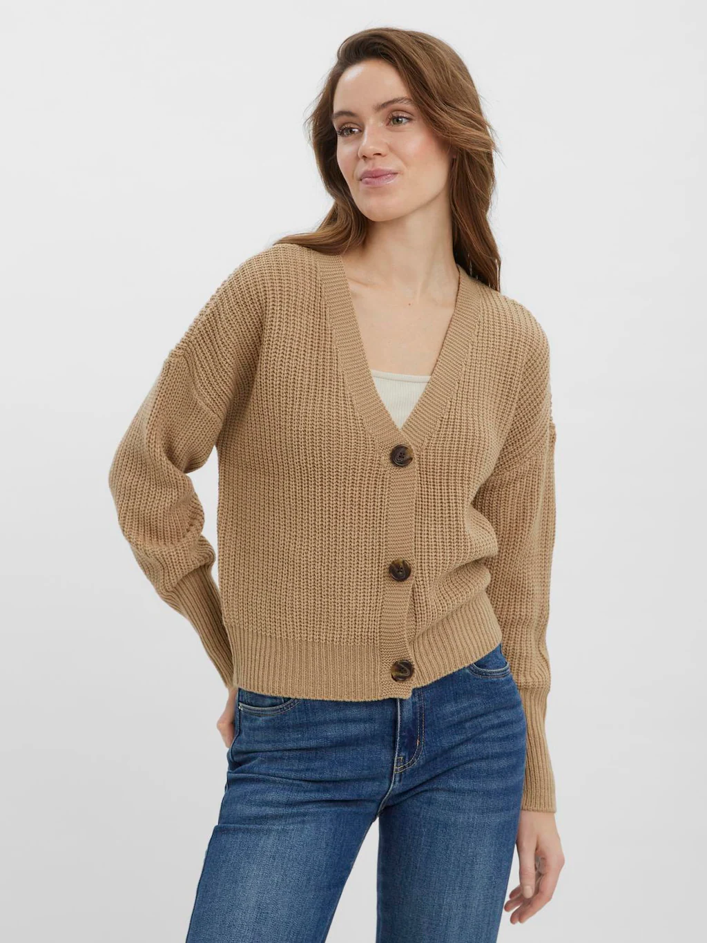 Vero Moda Strickjacke "VMLEA LS V-NECK CUFF CARDIGAN" günstig online kaufen