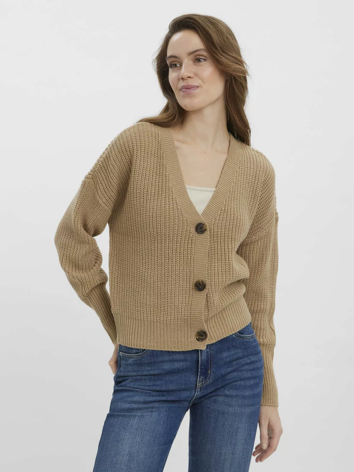 Vero Moda Strickjacke VMLEA LS V-NECK CUFF CARDIGAN günstig online kaufen