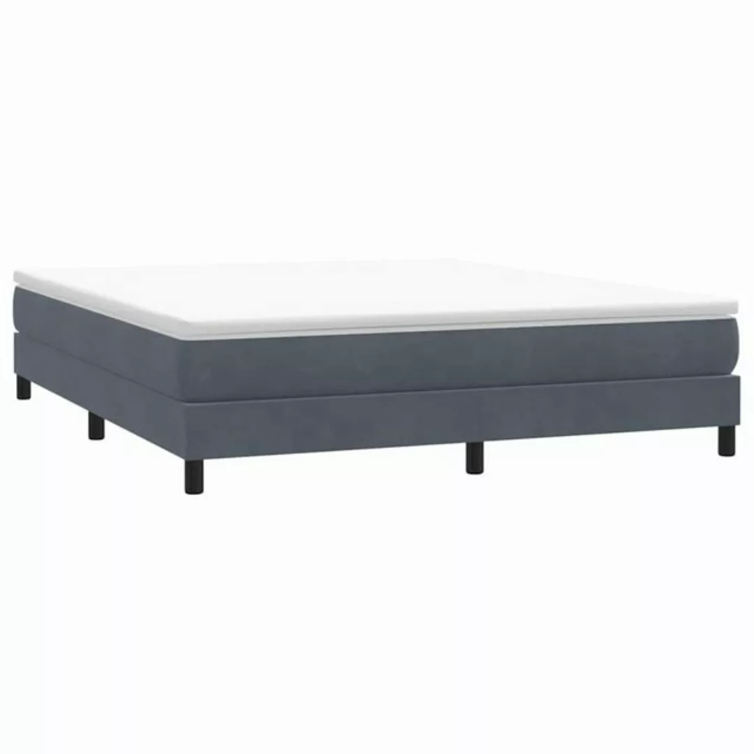 vidaXL Boxspringbett, Boxspringbett ohne Matratze Dunkelgrau 180x210 cm Sam günstig online kaufen