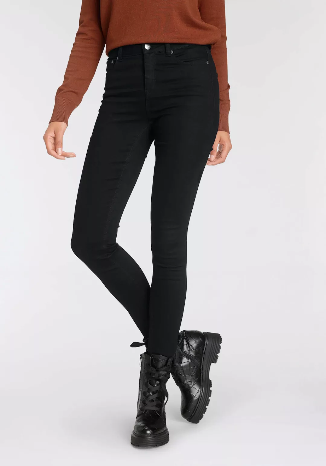 Tamaris High-waist-Jeans, Skinny Fit, modischer Ankle Cut, mit Gürtelschlau günstig online kaufen