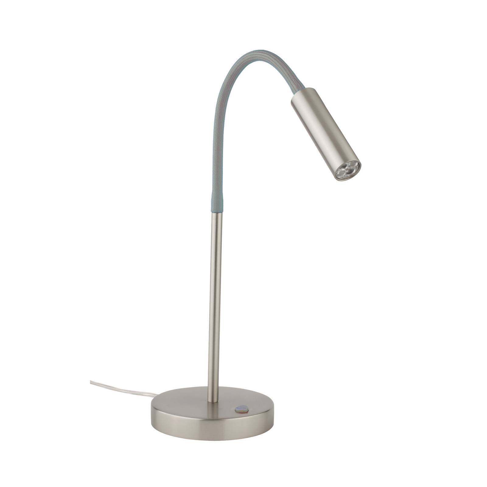 LED-Tischlampe Rocco, nickel matt Flexarm grau günstig online kaufen