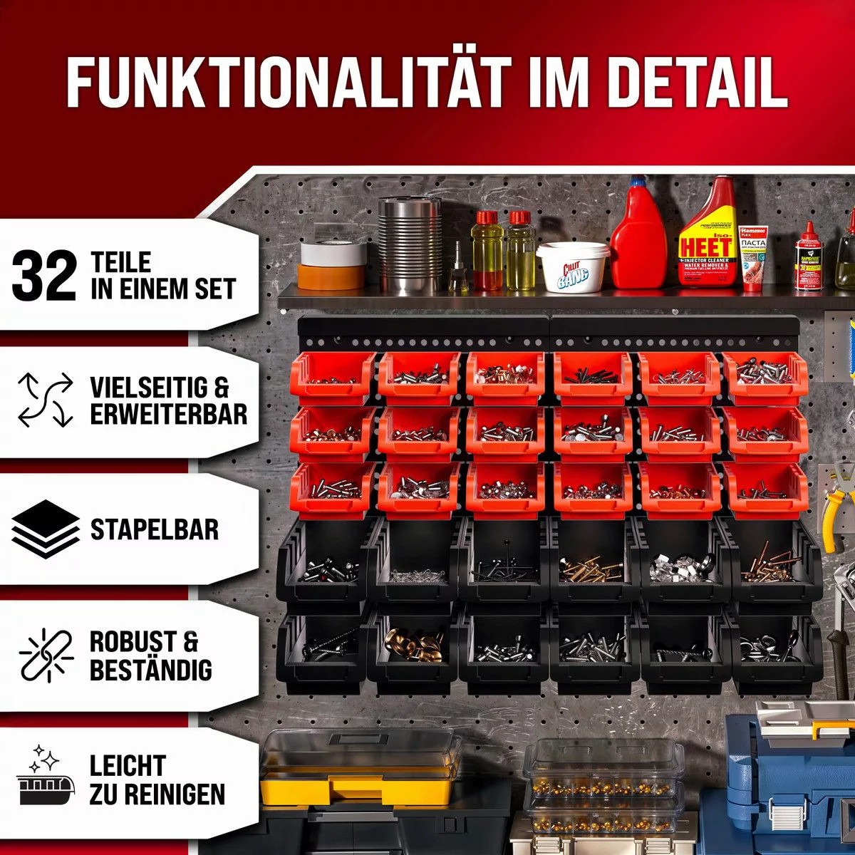 Deuba Wandregal, Stapelboxen 32 tlg Box günstig online kaufen