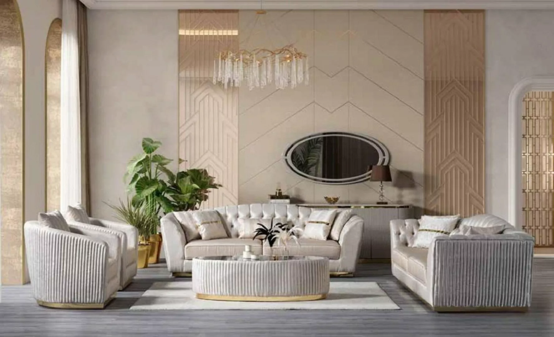 JVmoebel 3-Sitzer Sofa 3 Sitzer für Wohnzimmer Bequemes Sofa in Weiß Luxuri günstig online kaufen