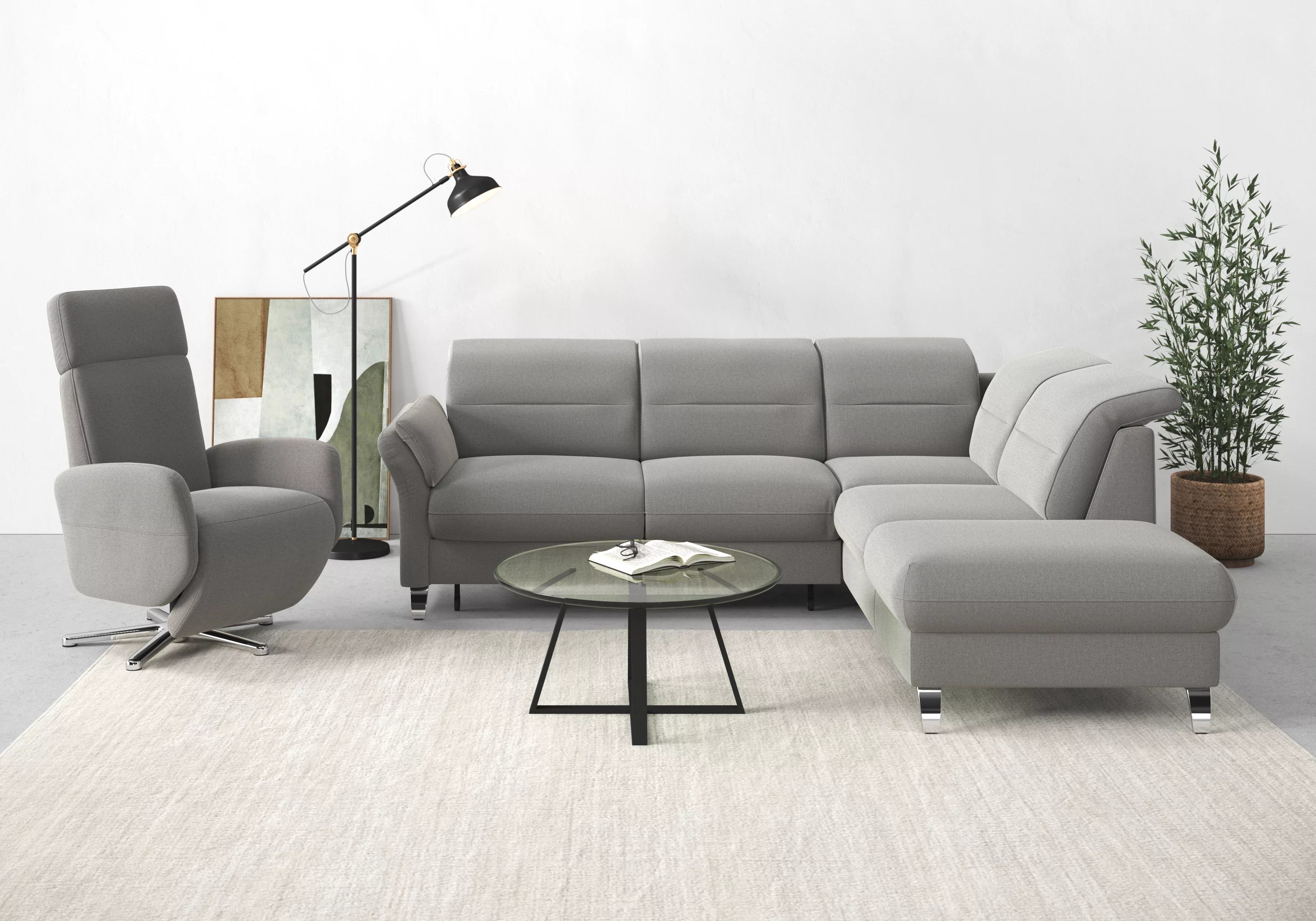 sit&more Ecksofa Grenoble L-Form mit Federkern, wahlweise mit Bettfunktion, günstig online kaufen