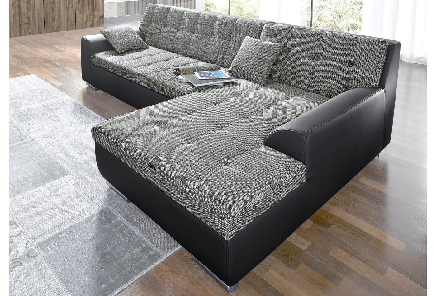 DOMO collection Ecksofa "NMoric incl. Zierkissen B/T/H: 273/216/80 cm L-For günstig online kaufen