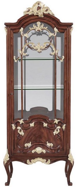 Casa Padrino Vitrine Luxus Barock Vitrine Braun / Gold 79 x 42 x H. 207 cm günstig online kaufen