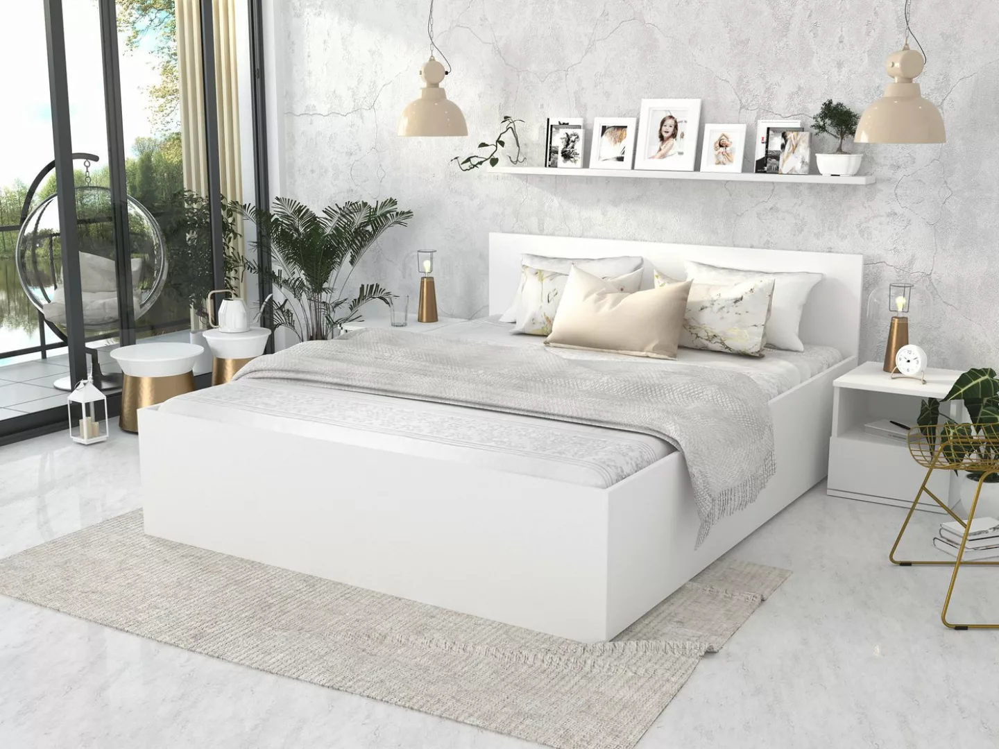Siblo Bett Milano D (Holzrahmen, Bettzeugbehälter), Möbelplatte günstig online kaufen