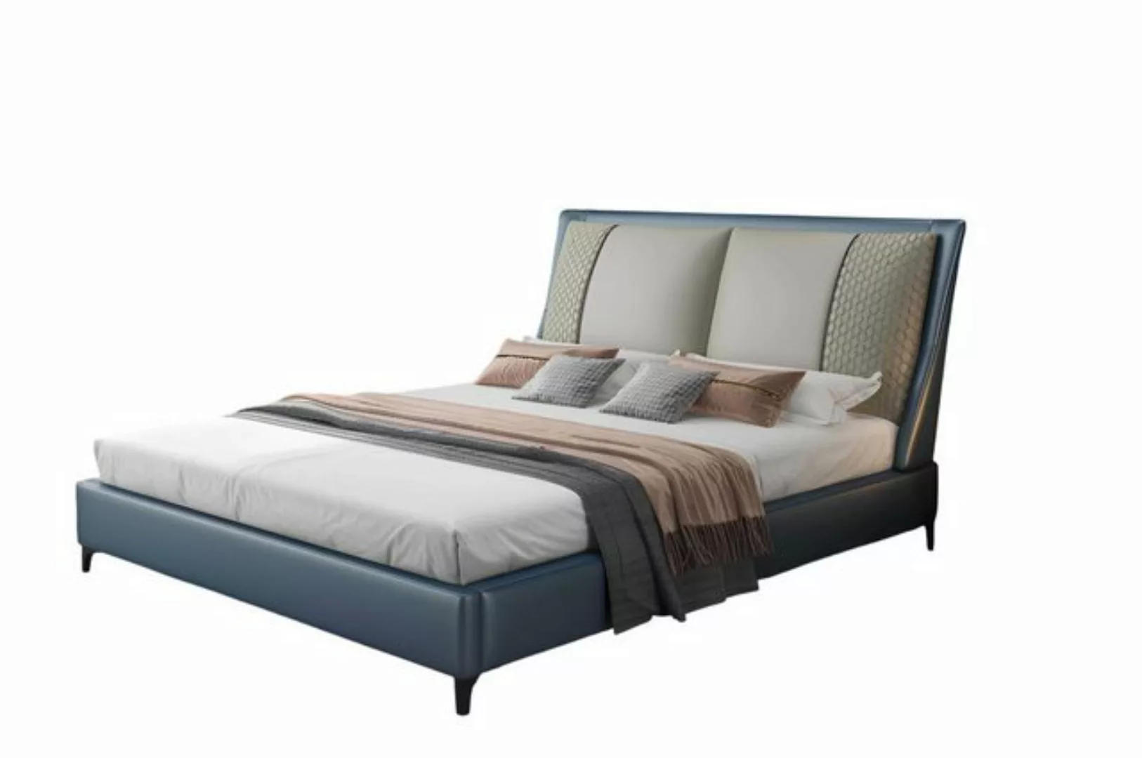 Xlmoebel Bett Luxuriöses Hotelbett mit Designer modern Blau (1-tlg., Bett), günstig online kaufen