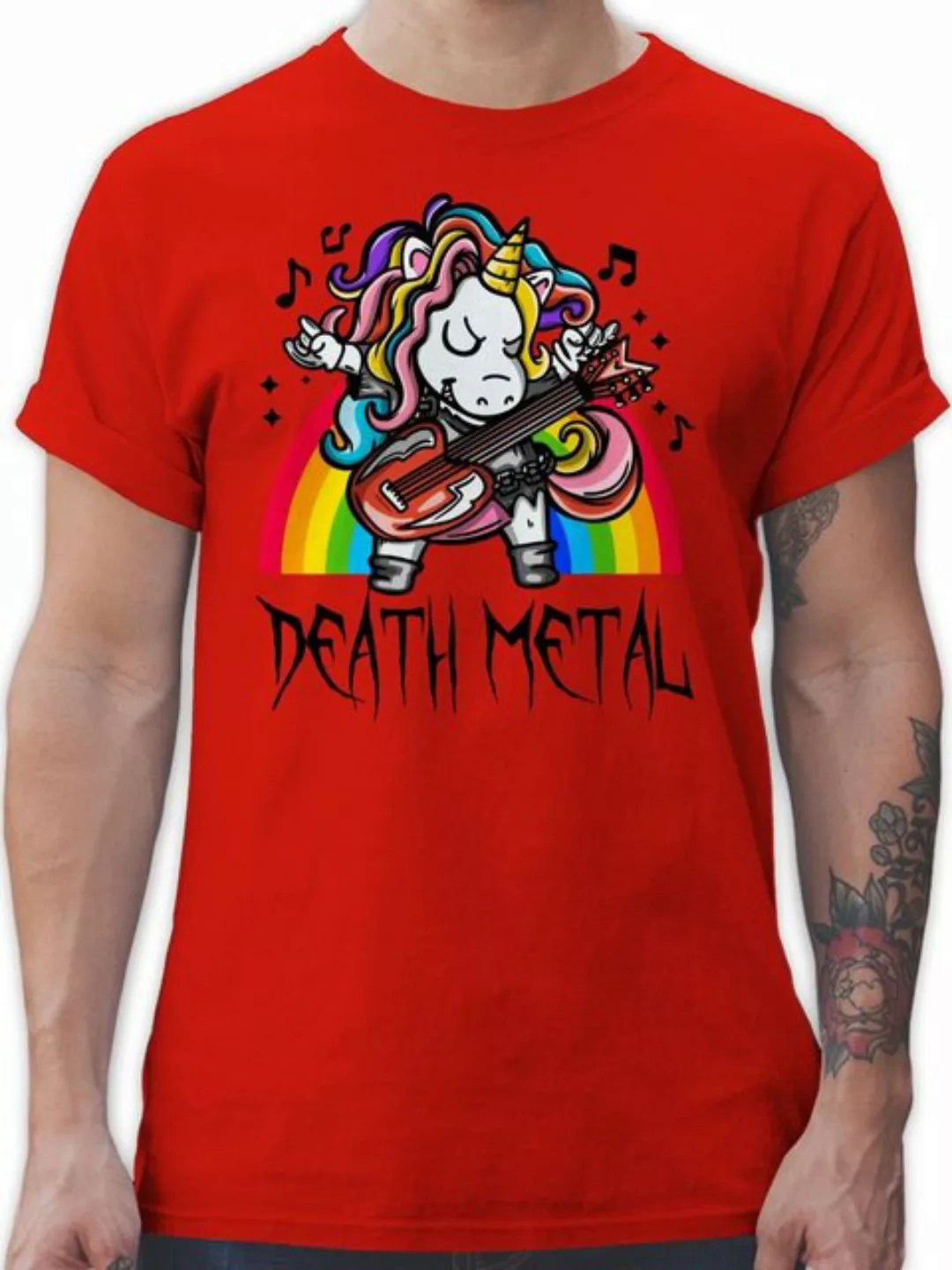 Shirtracer T-Shirt Death Metal Einhorn - Unicorn Heavy Metal Geschenke günstig online kaufen