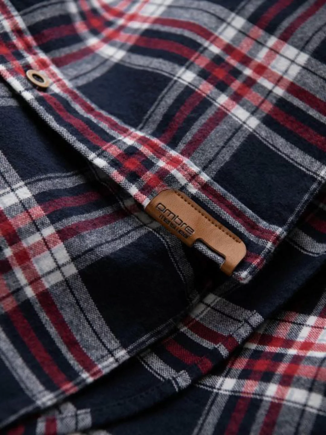 OMBRE Flanellhemd Herren Flanellhemd mit geknöpften Taschen günstig online kaufen