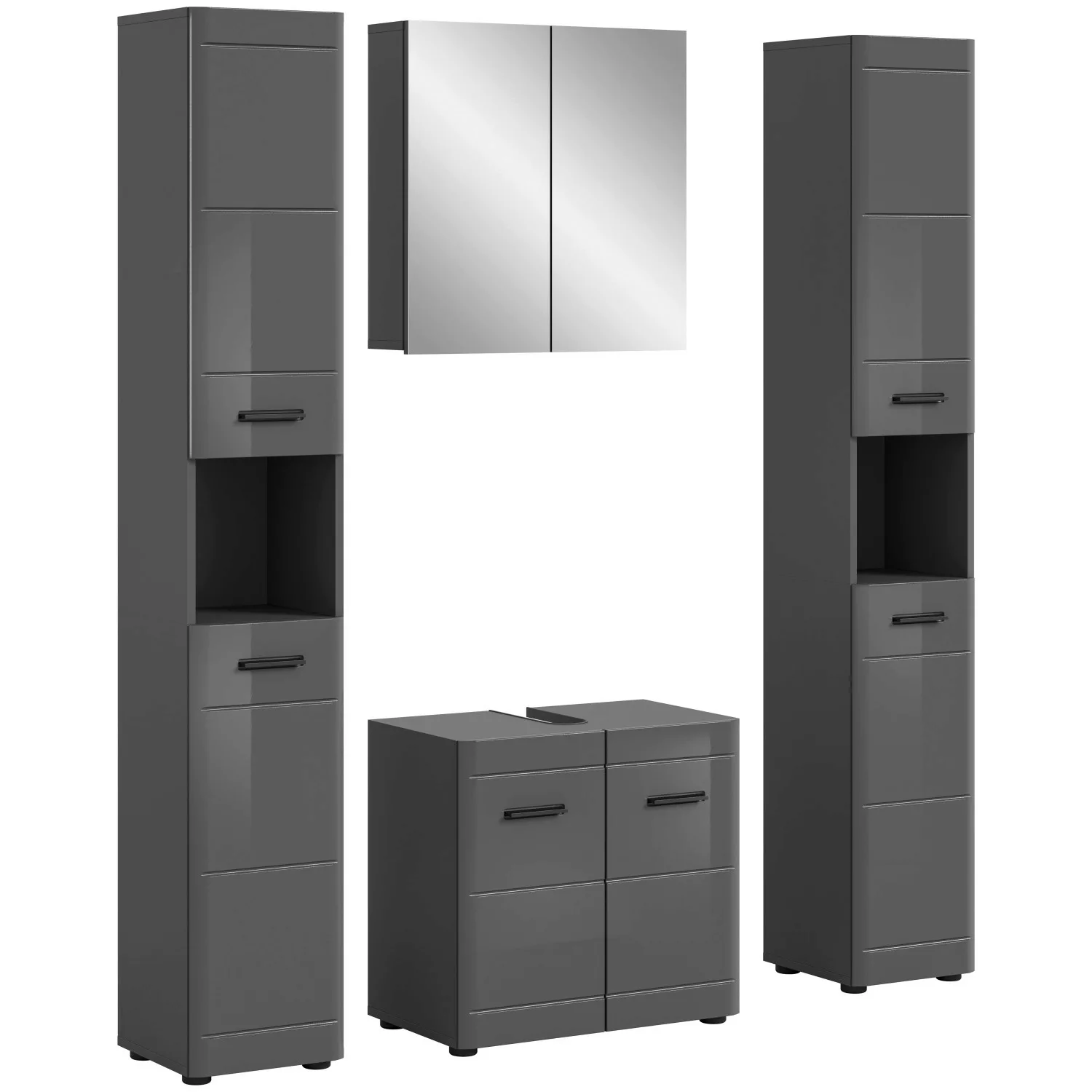 Badkombination 150 cm x 190 cm x 34 cm Grau-Grau günstig online kaufen