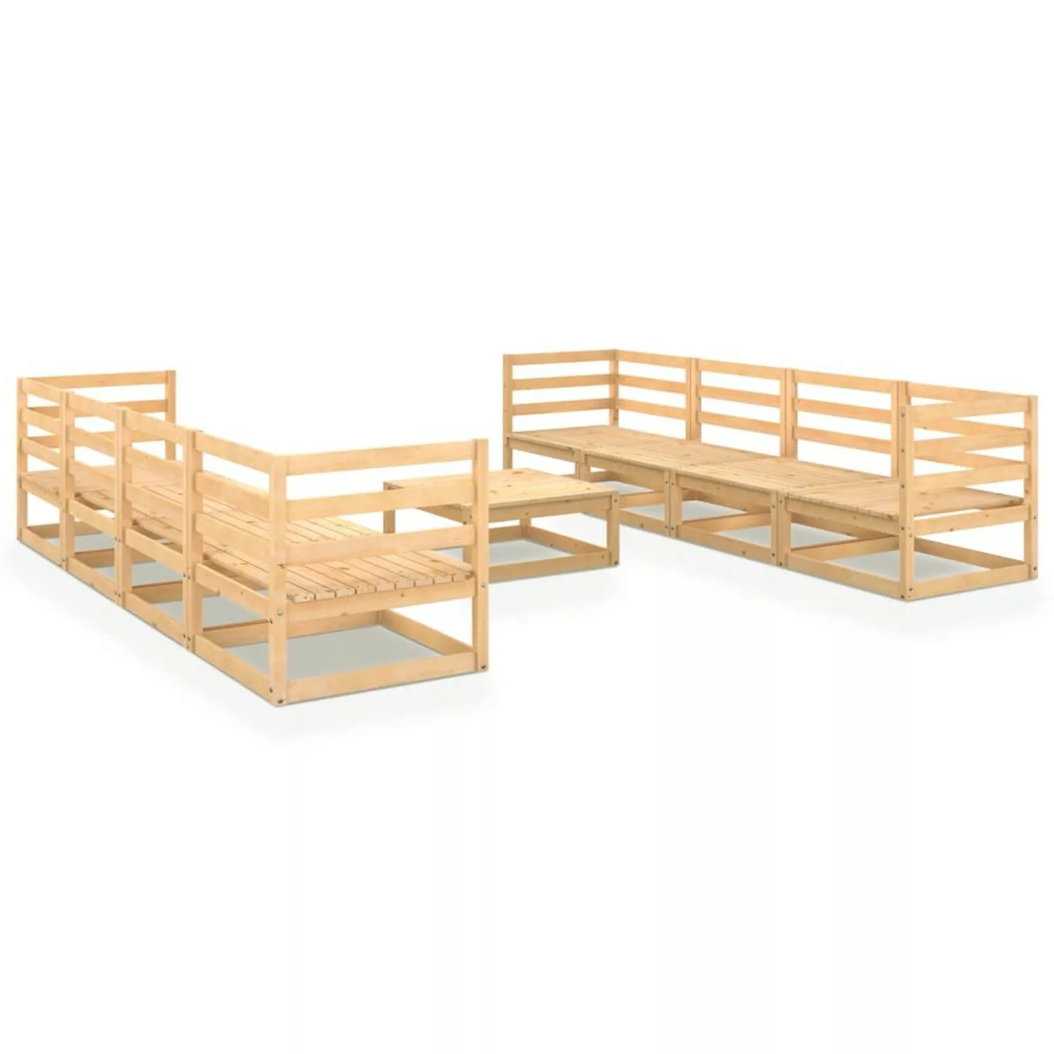 vidaXL 9-tlg Garten-Lounge-Set Massivholz Kiefer Modell 99 günstig online kaufen