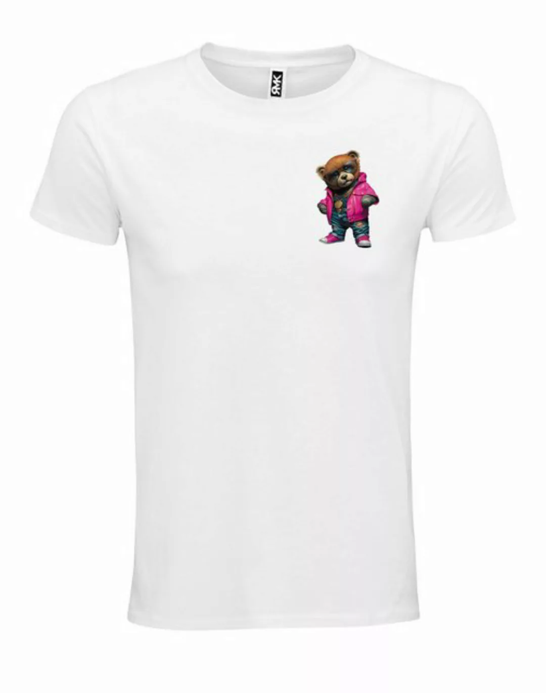 RMK T-Shirt Damen Shirt kurzarm Rundhalsshirt coolen "Lederjacke Teddy Bär günstig online kaufen