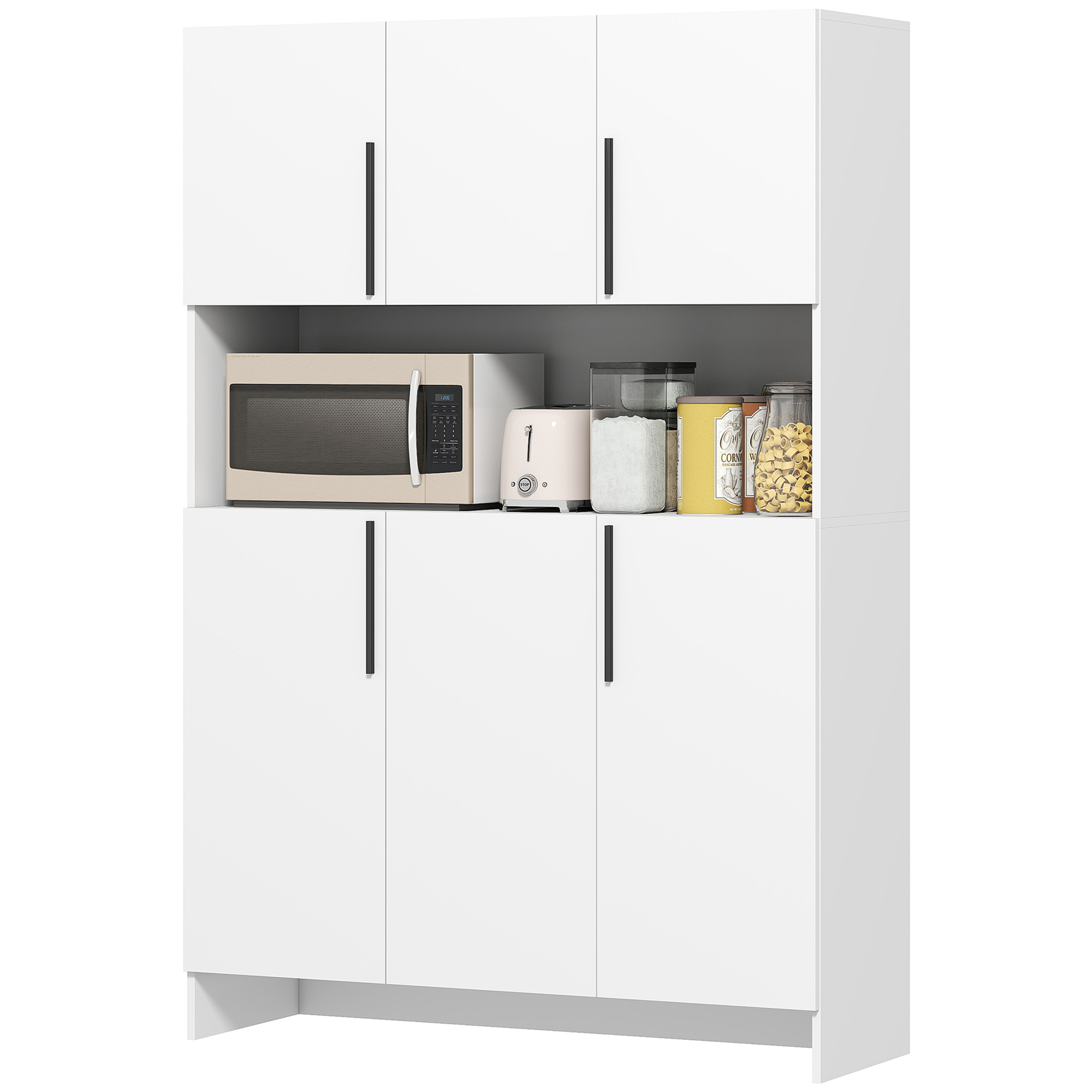 HOMCOM Küchenschrank Buffetschrank mit Arbeitsplatte, 6 Türen, 4 Schränken, günstig online kaufen