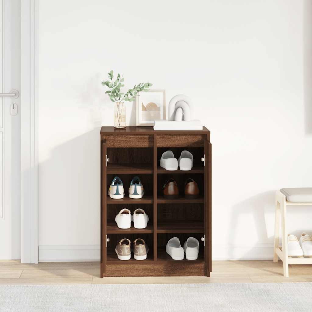 vidaXL Schuhregal Schuhregal Braun Eichen-Optik 57x34x76 günstig online kaufen