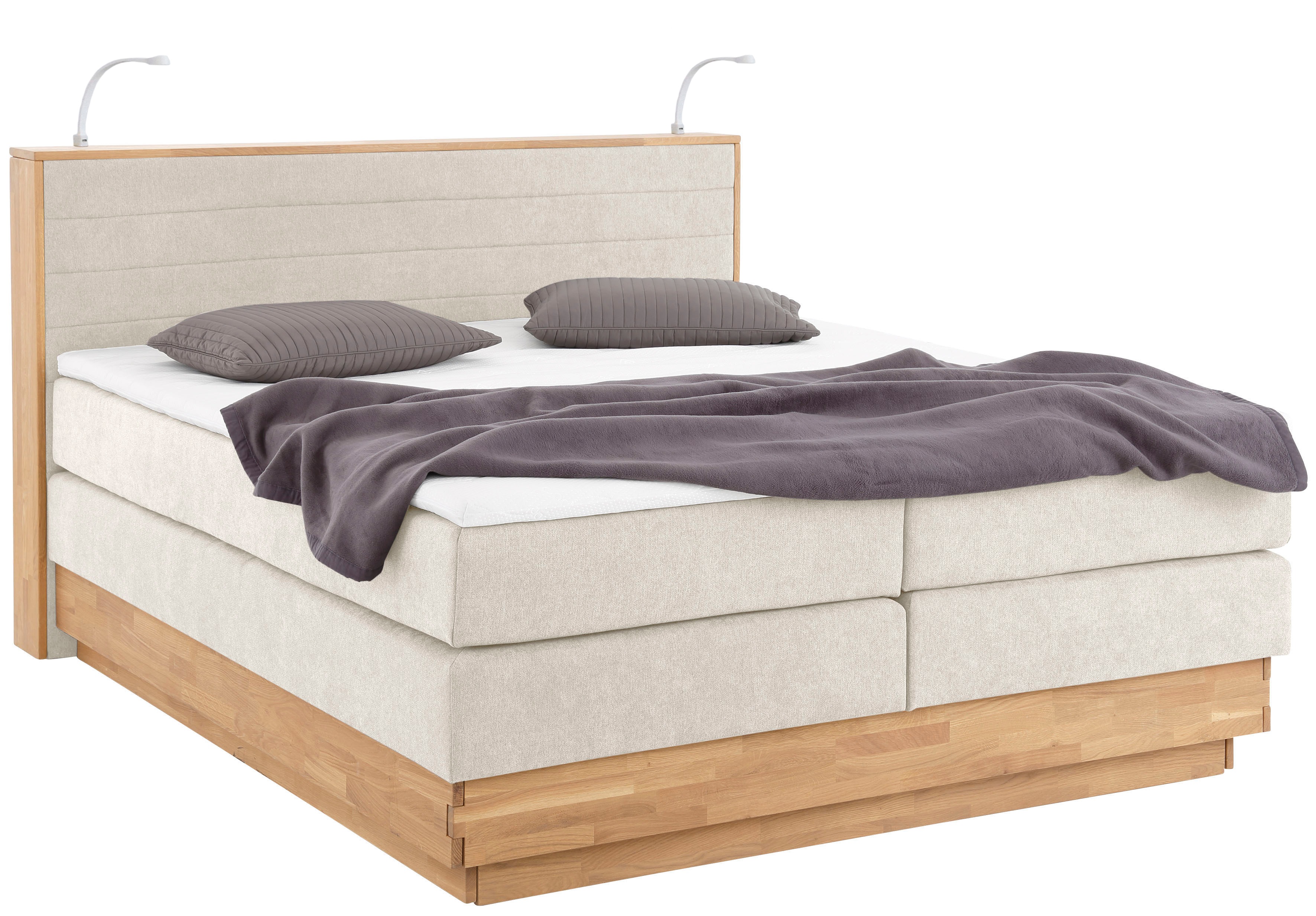 Home affaire Boxspringbett "Cavan", Eiche, inkl. Bettkasten & Topper, versc günstig online kaufen