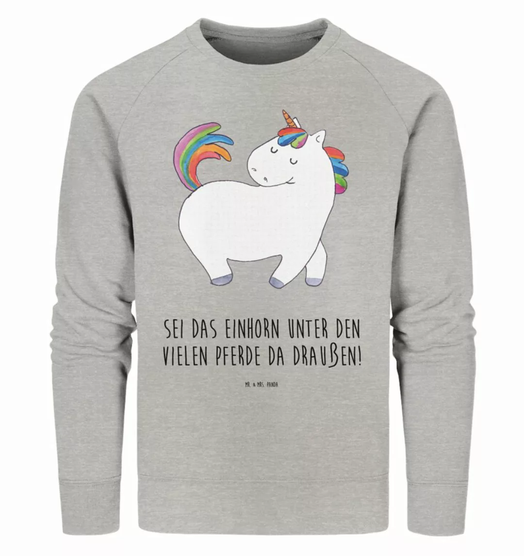 Mr. & Mrs. Panda Longpullover Einhorn Stolzieren Größe XXL - Heather Grey - günstig online kaufen