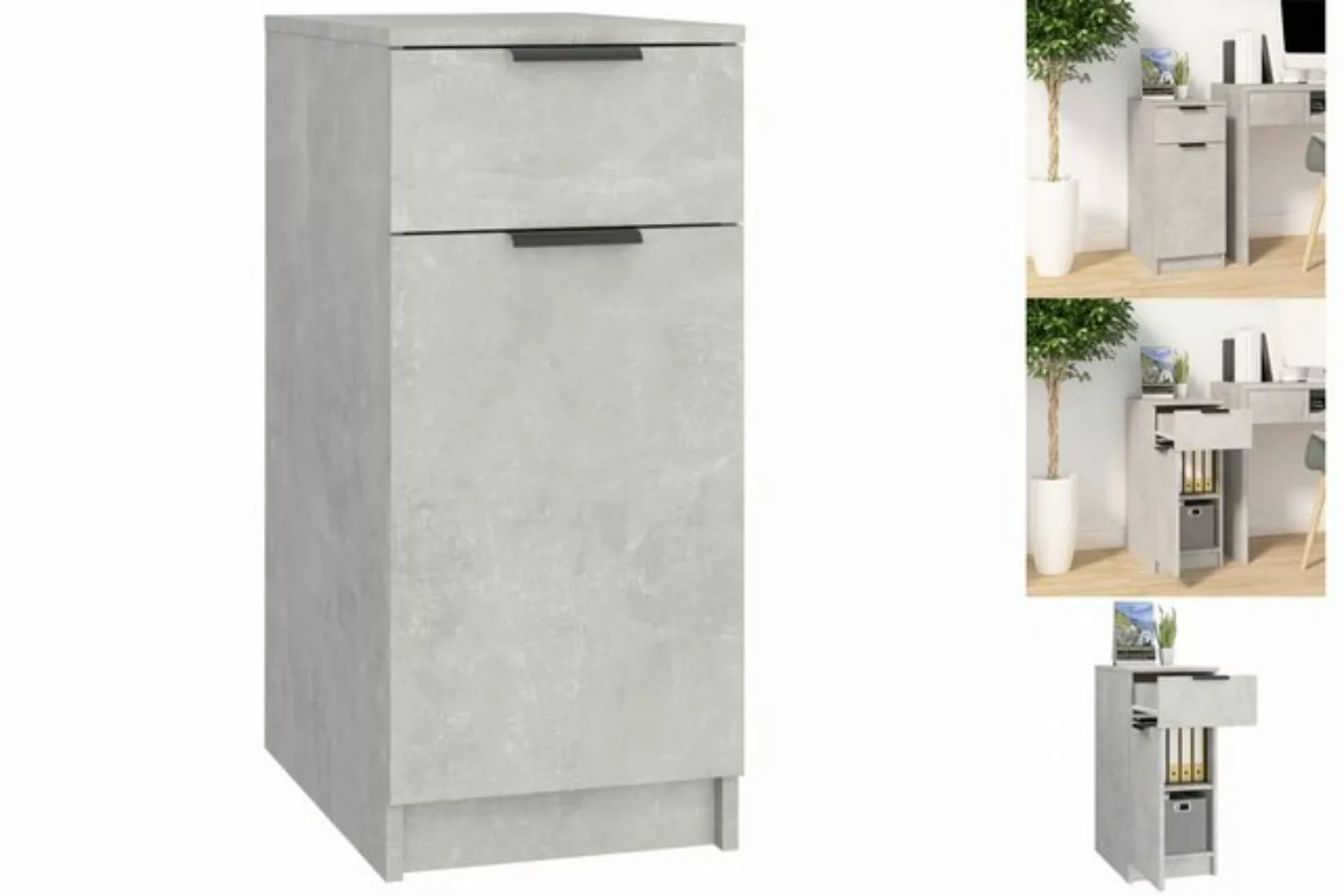 vidaXL Aktenschrank Schreibtischschrank Betongrau 33,5x50x75 cm Spanplatte günstig online kaufen