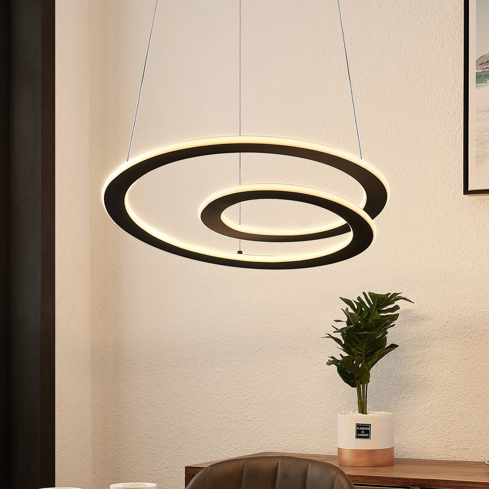 Lindby Cilija LED-Hängeleuchte, dimmbar, Ø 52 cm günstig online kaufen