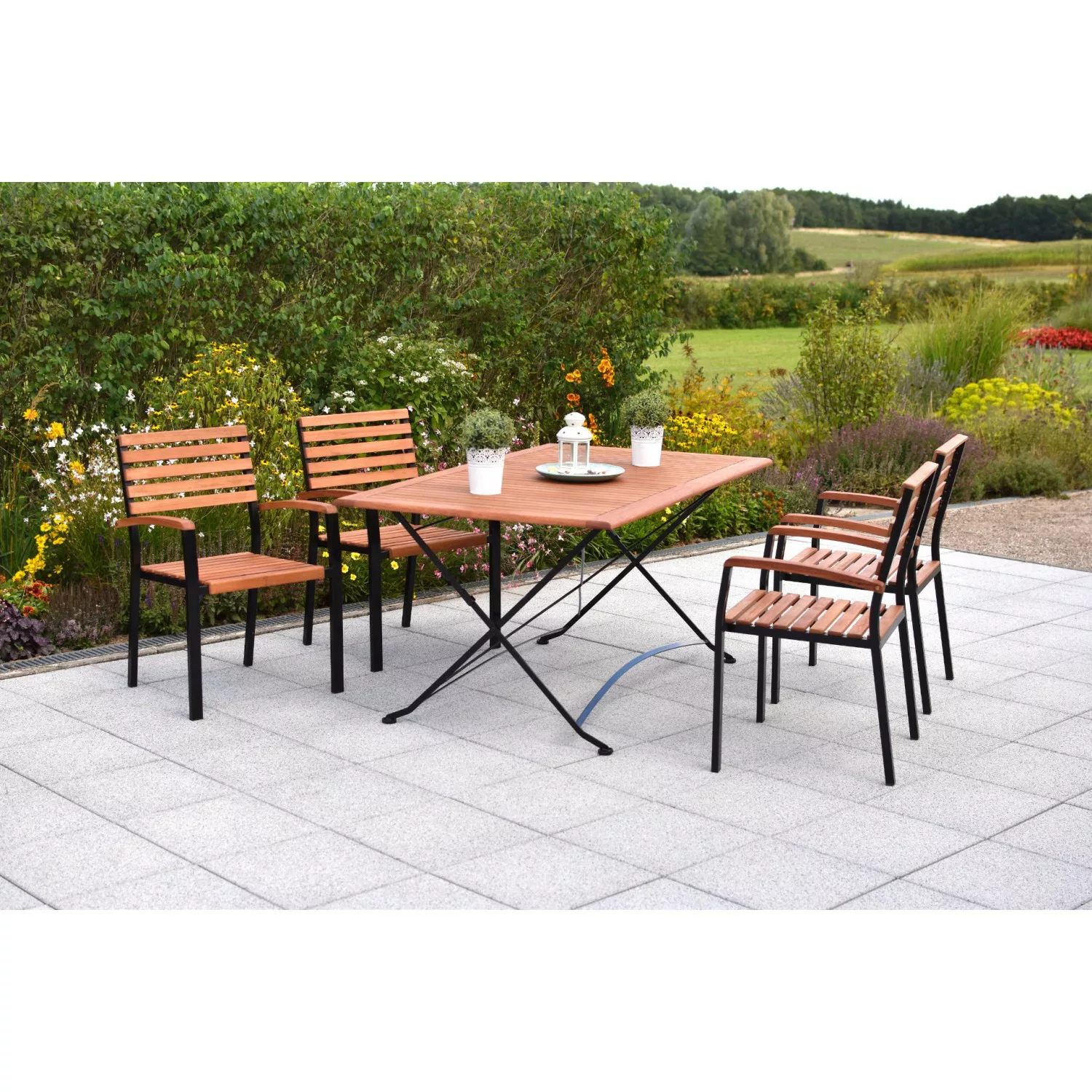 Merxx Schlossgarten Set 5-tlg. Gartentisch 160 x 90 cm günstig online kaufen
