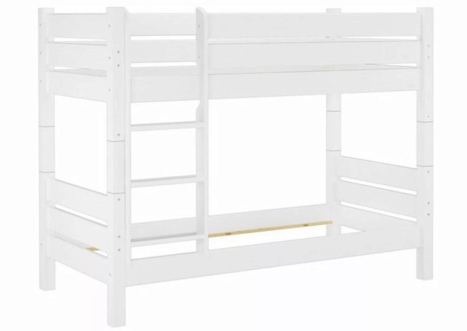 ERST-HOLZ Etagenbett Stockbett Kiefer Jugendbett weiß 90x200 stabil günstig online kaufen