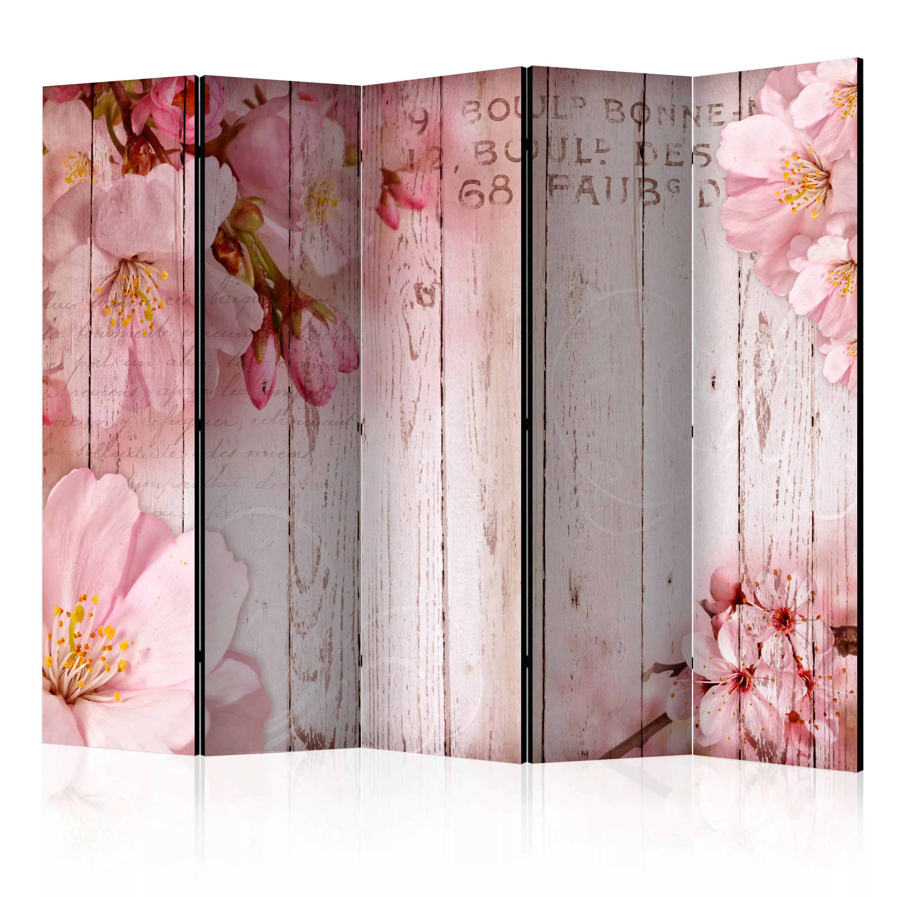 5-teiliges Paravent - Pink Apple Blossoms Ii [room Dividers] günstig online kaufen