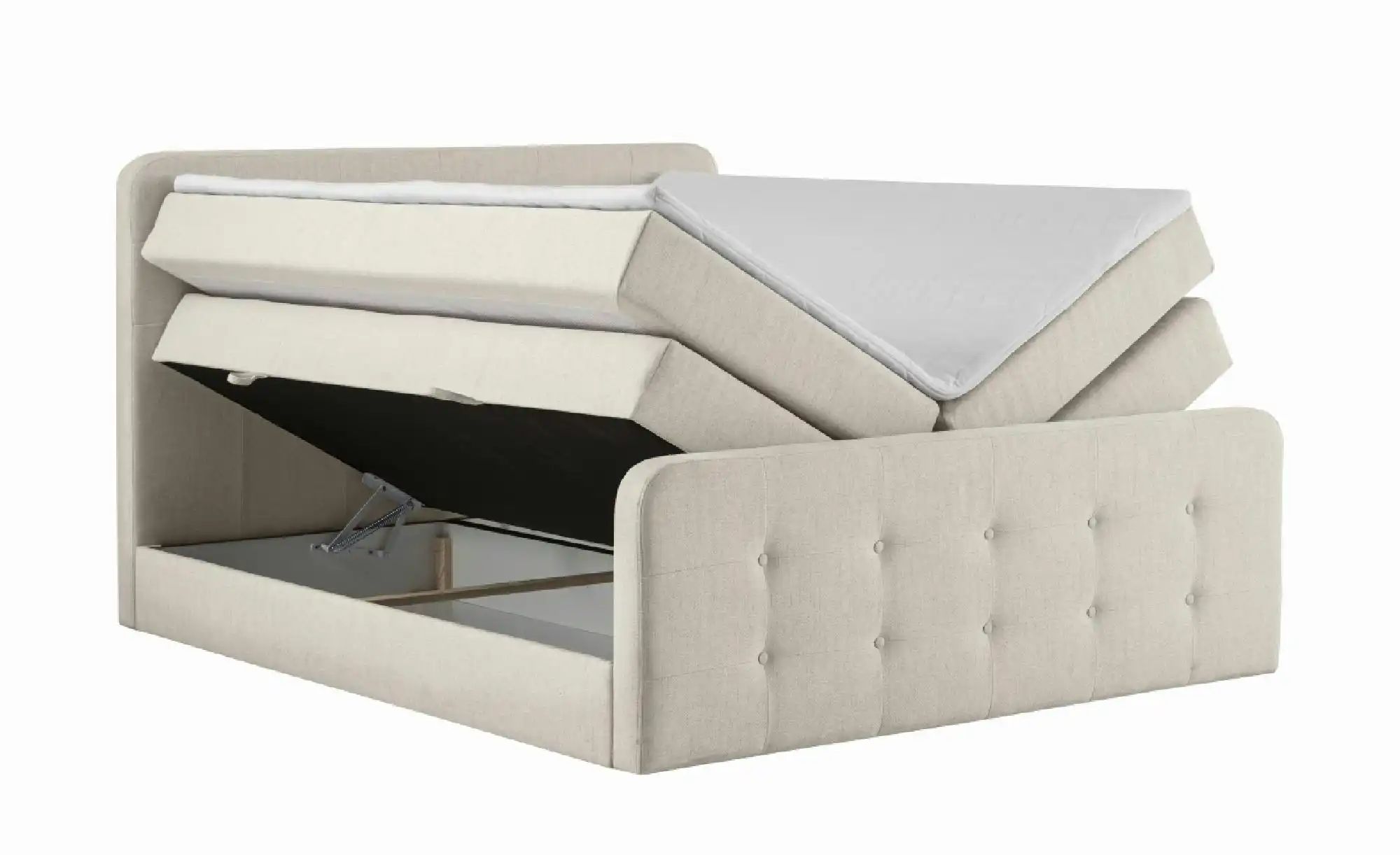 Boxspringbett mit Bettkasten Neapel ¦ beige ¦ Maße (cm): B: 120 H: 121 Bett günstig online kaufen