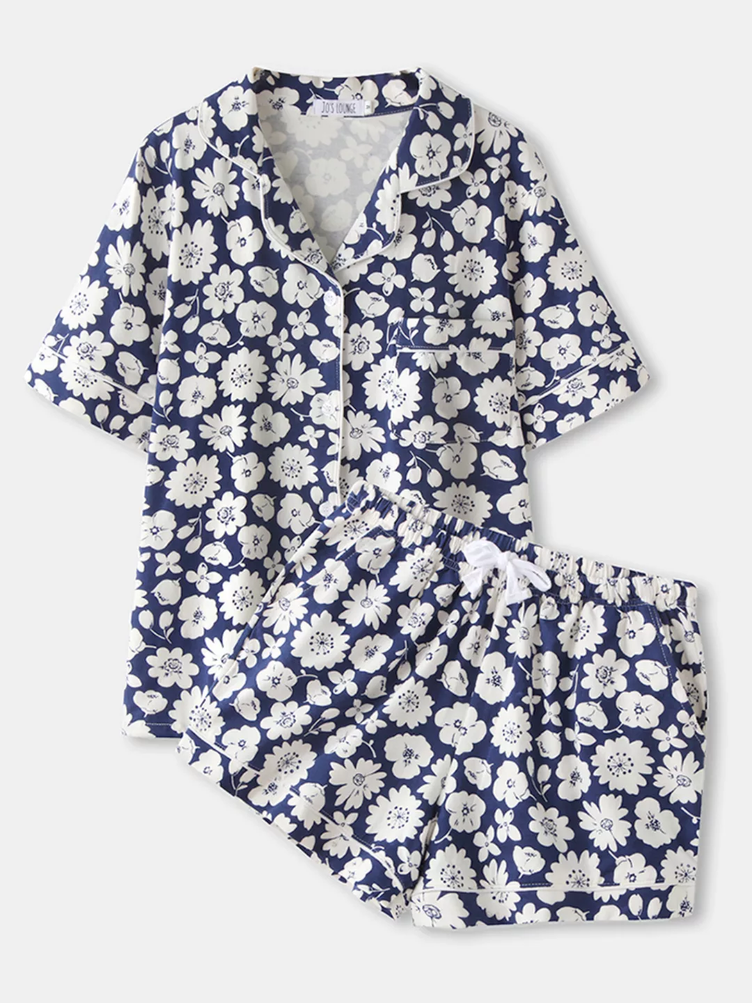 Plus Größe Damen Daisy Pyjamas Print Casual Nachtwäsche Short Set für den S günstig online kaufen