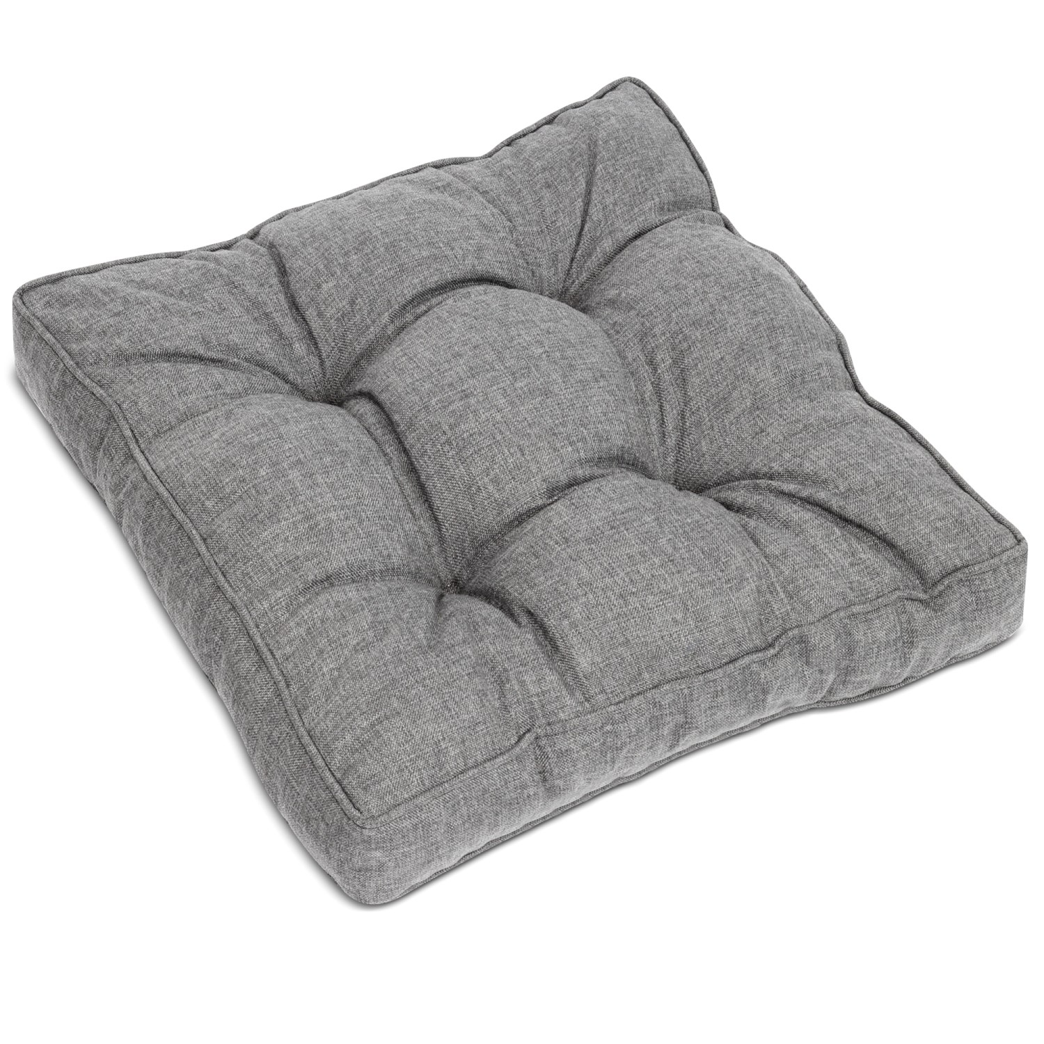 Beautissu Beauflair Loungekissen Outdoor Sitz 60x60x10cm Hellgrau günstig online kaufen