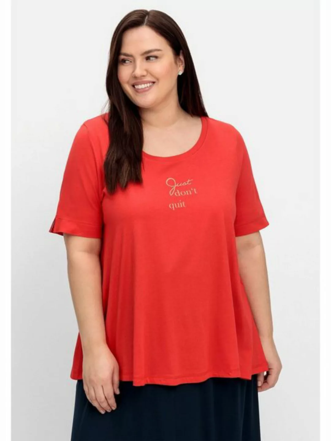 Sheego T-Shirt Große Größen in A-Linie, mit Wordingprint günstig online kaufen