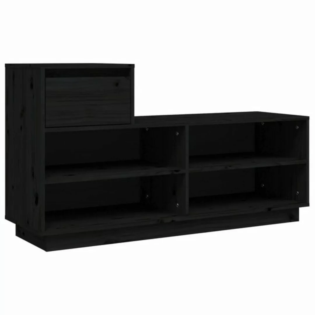 furnicato Schuhschrank Schuhregal Schwarz 110x34x61 cm Massivholz Kiefer günstig online kaufen