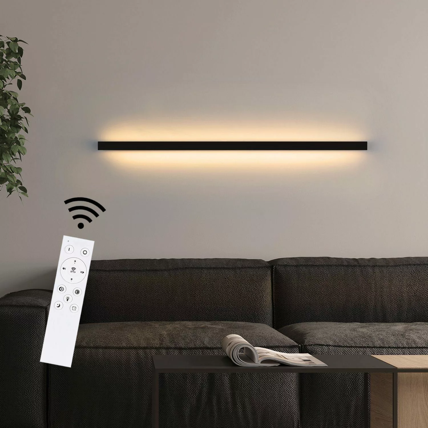 ZMH LED Wandleuchte Innen Schwarz 100CM günstig online kaufen