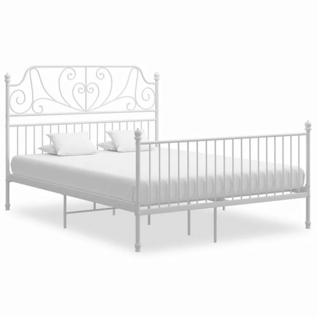 furnicato Bett Bettgestell Weiß Metall 160x200 cm günstig online kaufen