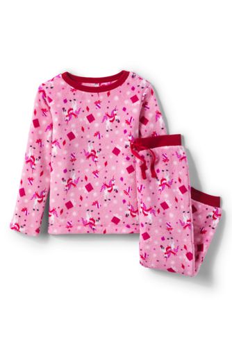 Pyjama-Set aus Plüsch-Fleece, Größe: 98/104, Pink, by Lands' End, Zuckerwat günstig online kaufen