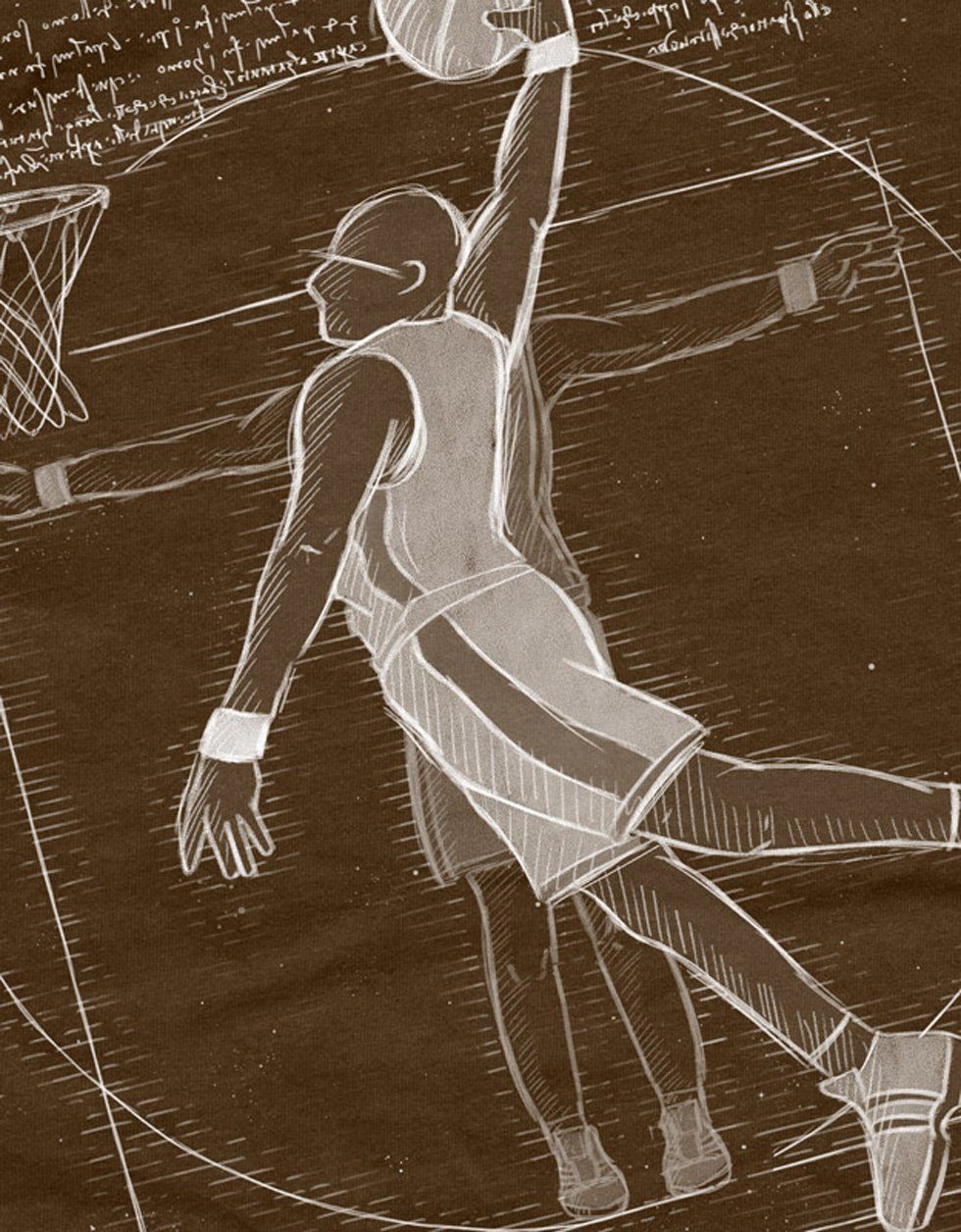 style3 T-Shirt Vitruvianischer Basketballspieler korb da günstig online kaufen
