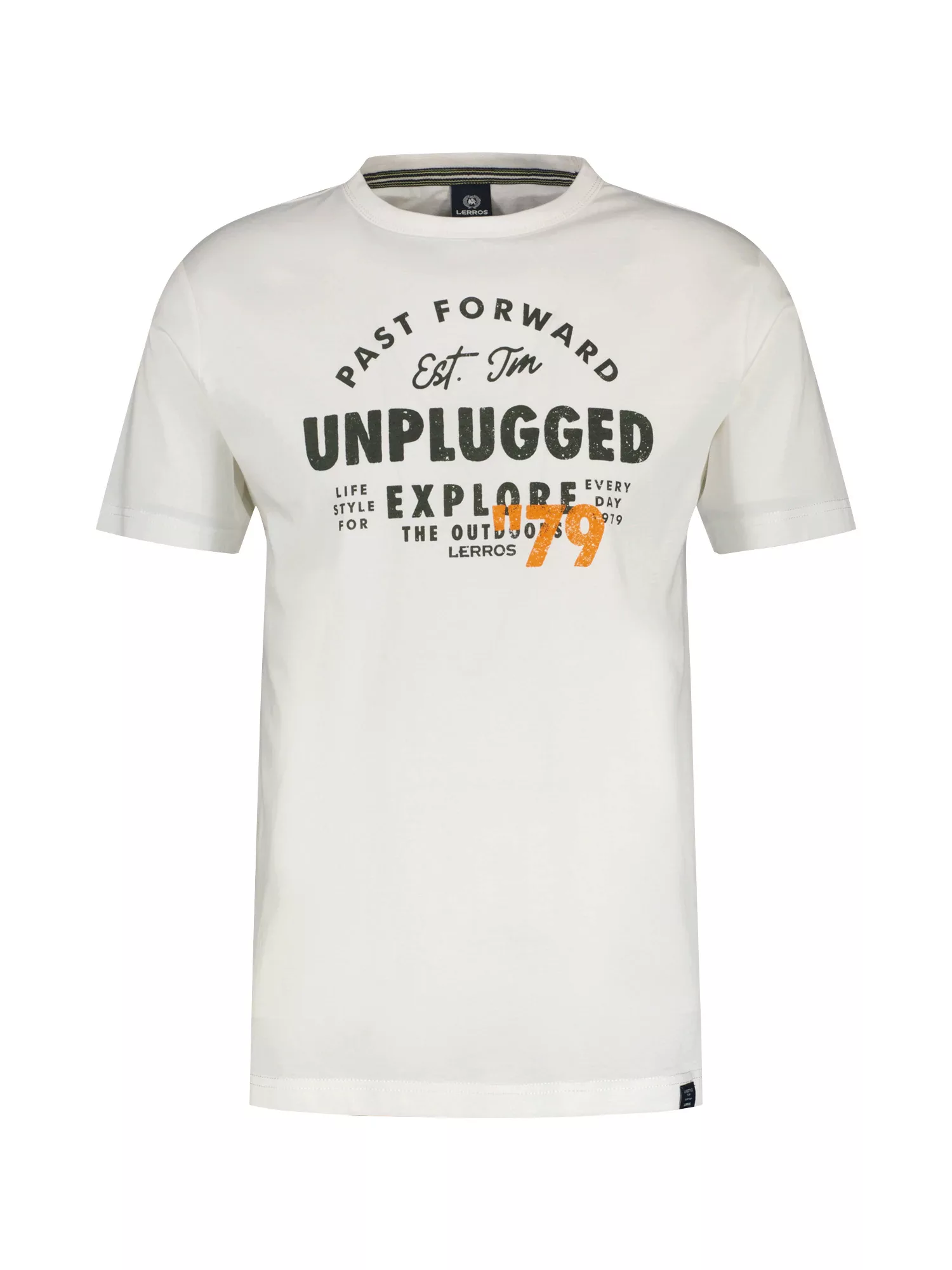 LERROS T-Shirt "LERROS T-Shirt mit Brustprint, unifarben" günstig online kaufen