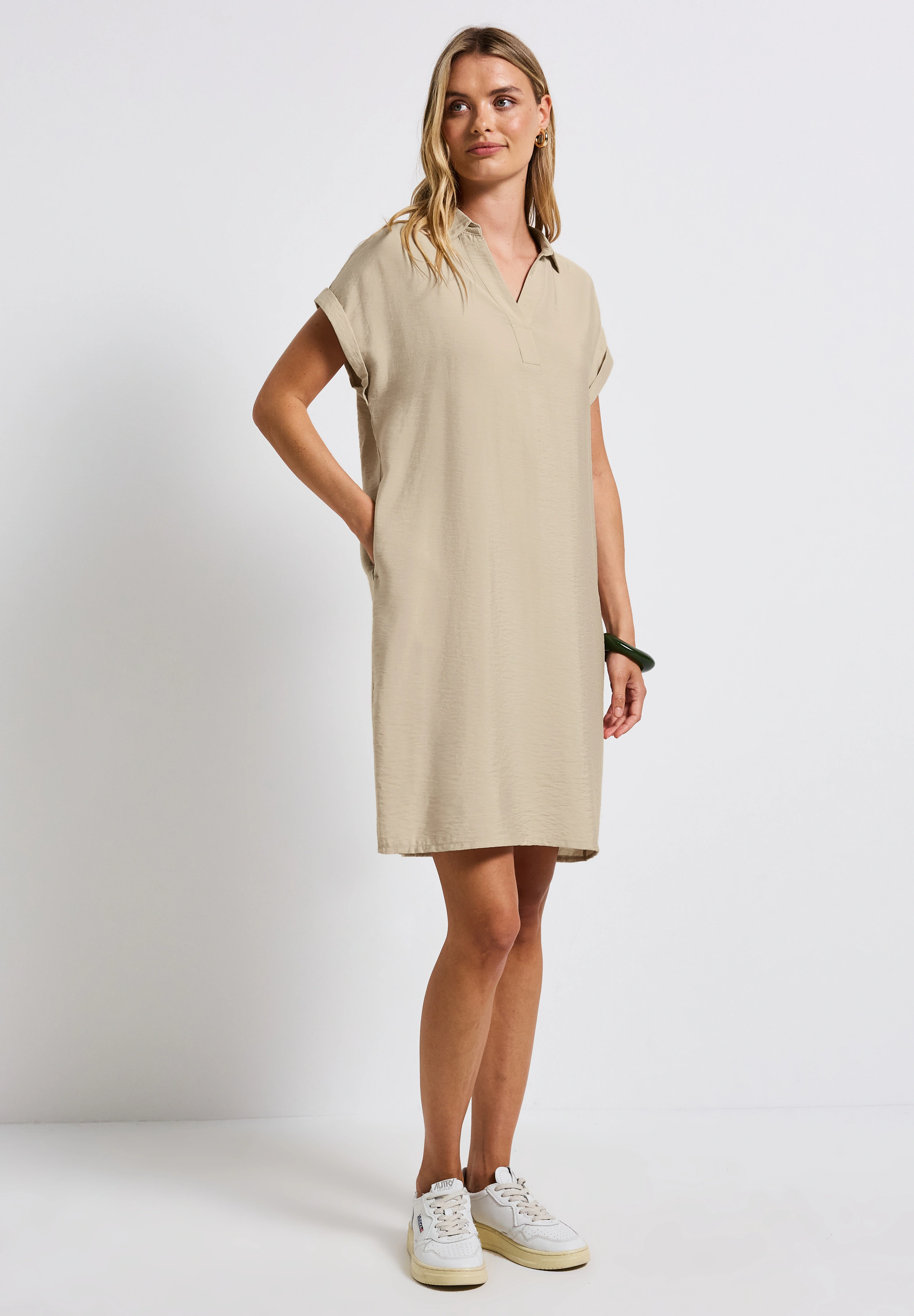 STREET ONE Shirtkleid, in Unifarbe günstig online kaufen