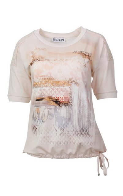 Passioni Print-Shirt T-Shirt mit Frontdruck in Rosa T-Shirt mit Print günstig online kaufen