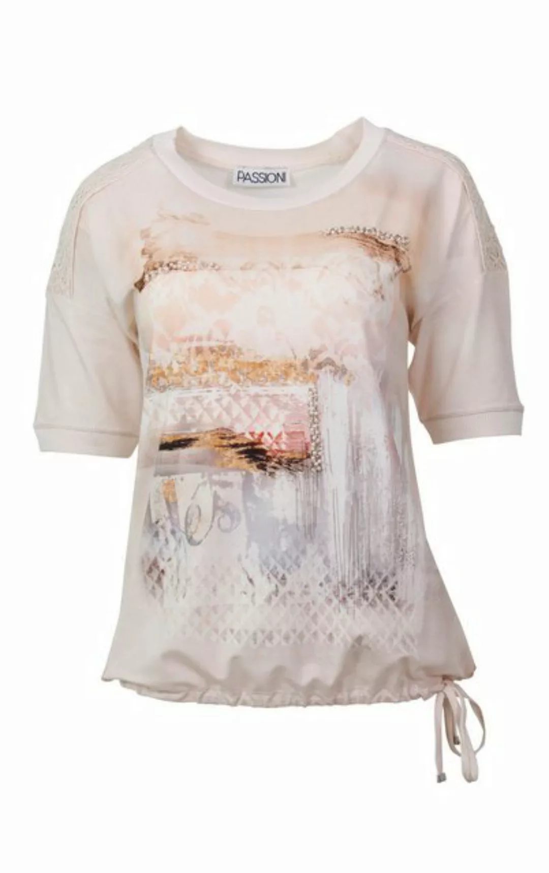 Passioni Print-Shirt T-Shirt mit Frontdruck in Rosa T-Shirt mit Print günstig online kaufen