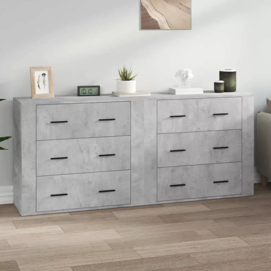 Vidaxl Sideboards 2 Stk. Betongrau Holzwerkstoff günstig online kaufen