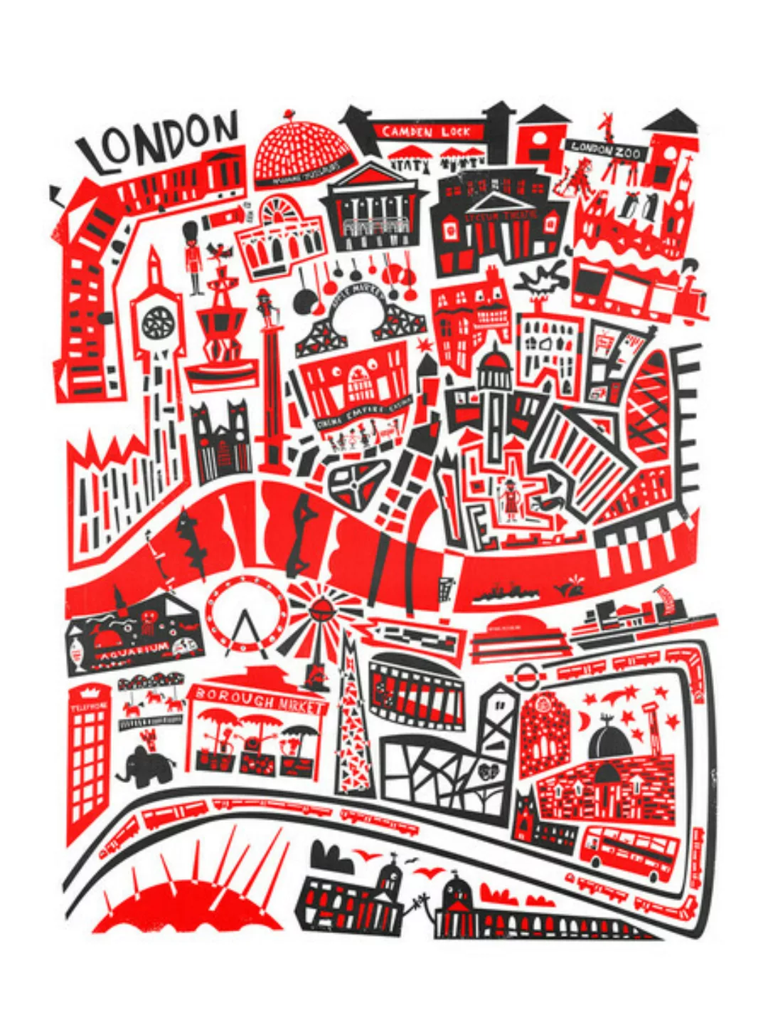 Poster / Leinwandbild - London Map günstig online kaufen