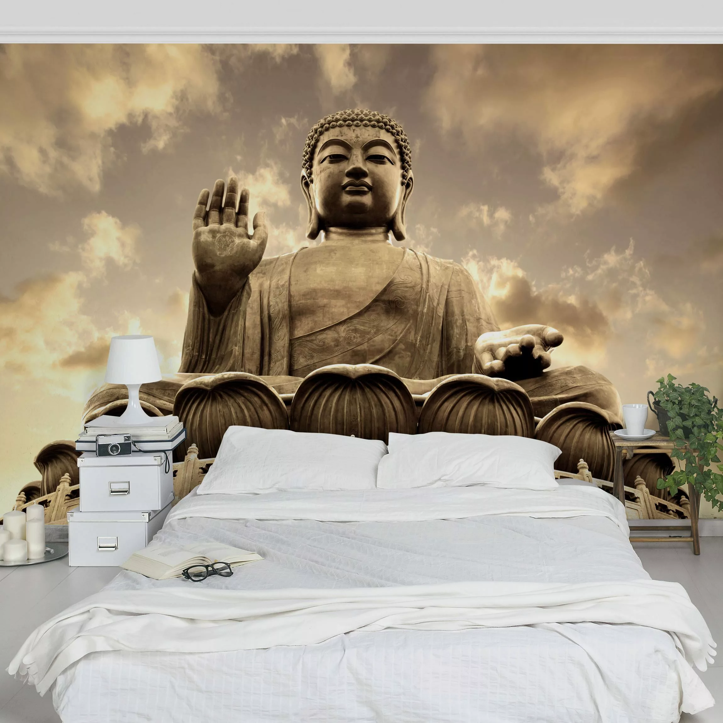 Fototapete Großer Buddha Sepia günstig online kaufen