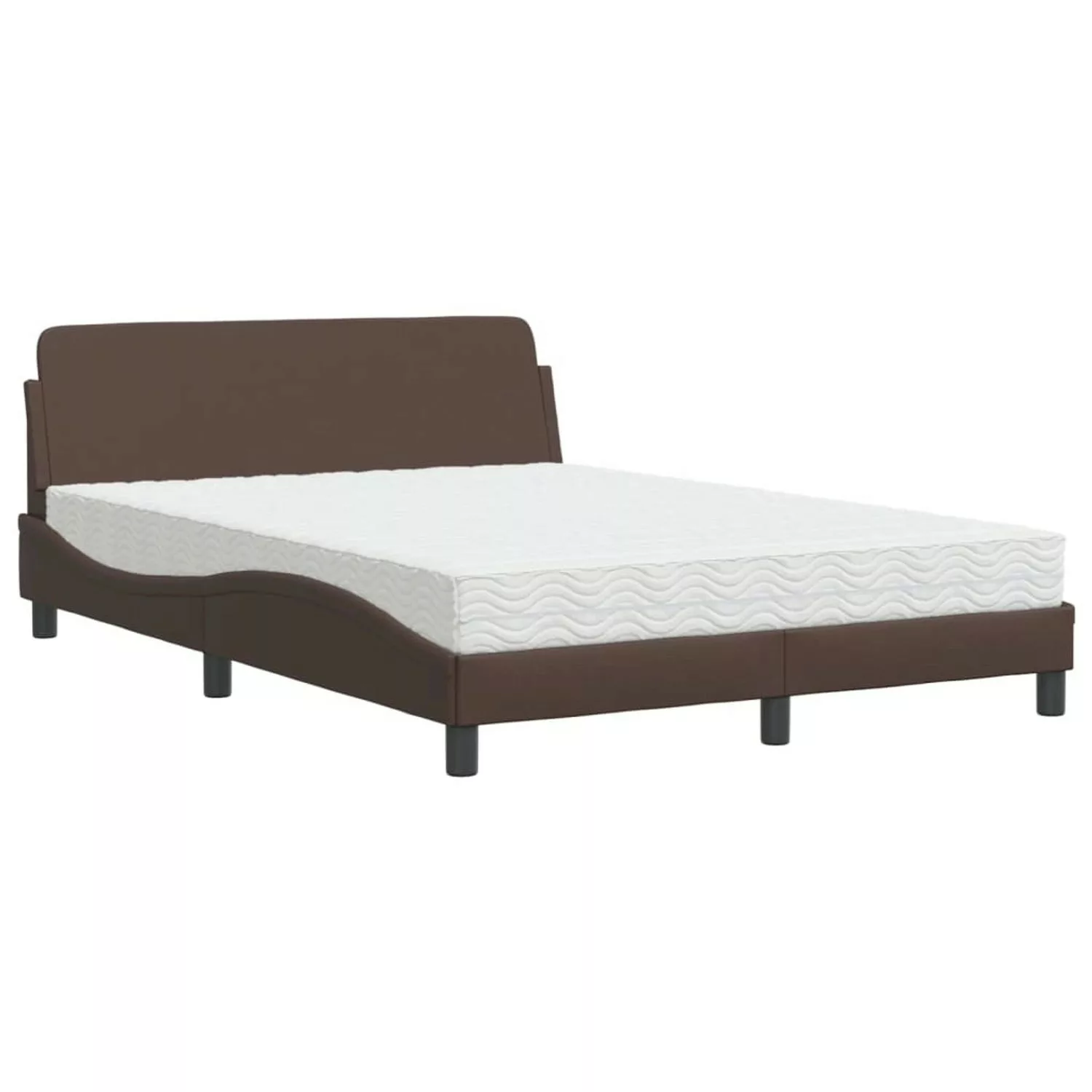 vidaXL Bett mit Matratze Braun 120x200 cm Kunstleder Modell 12008262 günstig online kaufen