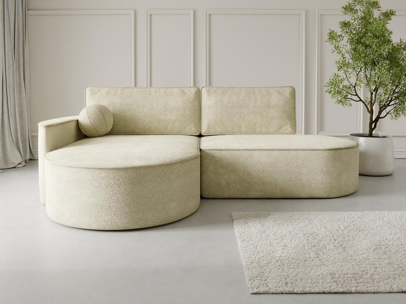 Compleo Ecksofa L MORENO, Designer Couch L, Exklusives Ecksofa, Cord, Velve günstig online kaufen